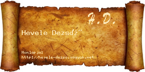 Hevele Dezső névjegykártya